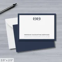 Corporate Logo Navy White Note Card