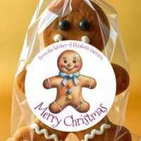 Festive Gingerbread Man Cookie Christmas Baking Classic Round Sticker