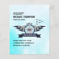 Airforce themed Graduation Party Photo Invitation Flyer