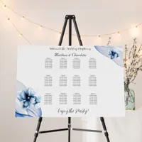 Elegant Dusty Blue Navy  Flowers Wedding  Foam Board