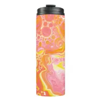 Pink and Orange Fluid Art  Thermal Tumbler