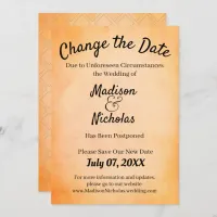 Change the Date Wedding Postponed Orange Parchment Save The Date
