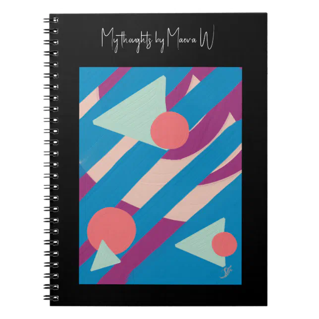 Geometric oil shapes vintage palette notebook