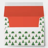 Christmas trees with red beads strings pattern envelope