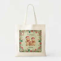 Cute Gingerbread Cookie Family Christmas Tote Bag