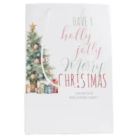 Holly Jolly Merry Christmas Gift Holiday Season Medium Gift Bag