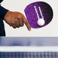 Purple Glitter on Black Dominate Everywhere | Ping Pong Paddle