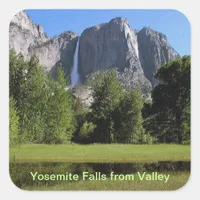 Yosemite Falls from Valley in California Square Sticker