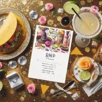 Tacos and Tequila Fiesta Wedding RSVP Card