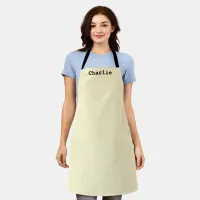 Buttermilk Yellow Ecru Minimal Personalized Apron