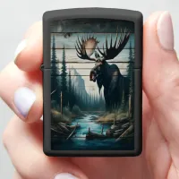 Moose In The Mountains Zippo Lighter