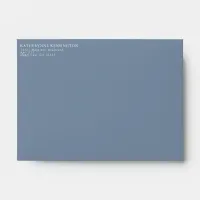 Dusty Blue Modern Simple Return Address Envelope