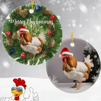 Chicken lovers Christmas Hen owner poultry keeper Ceramic Ornament