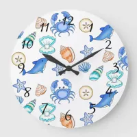 Beach Themed Oceanic Art Large Clock