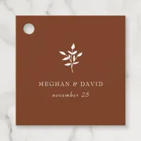 Rustic Terracotta Simple Modern Botanical Wedding Favor Tags