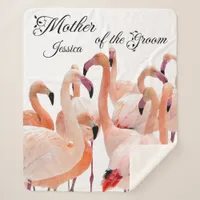 Mother of the Groom Elegant Pink Flamingos   Sherpa Blanket