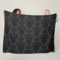 Elegant, Vintage, Victorian Damask Fleece Blanket