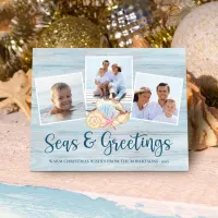 Budget Coastal Seas Greetings Photo Holiday Card
