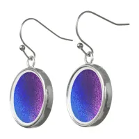 Shades Blue & Purple Shiny Abstract Drop Earrings