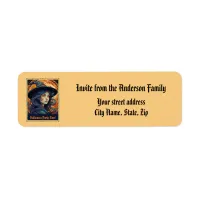 Halloween Witch Party Return Address Label