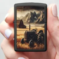 Tractor Resting in Mountain Valley Zippo Lighter