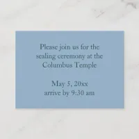 Slate Blue Diamonds Temple Sealing Invitation