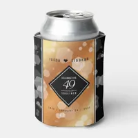 Elegant 49th Copper Wedding Anniversary Can Cooler