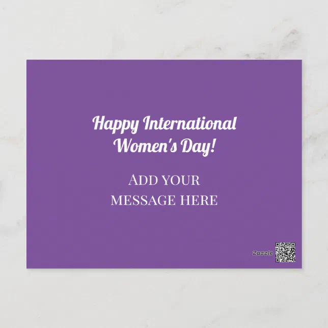 Purple Floral Female Sign Women's Day Postcard