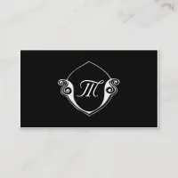 Customizable Black & White Monogram Business Cards