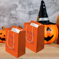 Happy Halloween Birthday Orange Trick Or Treat Medium Gift Bag