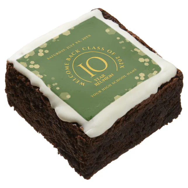 Green & Gold School College Class Reunion Brownie