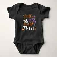 little miss trick or treat cute halloween baby bodysuit