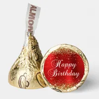 Gold Glitter and Red Foil Happy Birthday Hershey&#174;'s Kisses&#174;