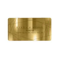 Metallic Geometric Wedding Gold ID648 Label