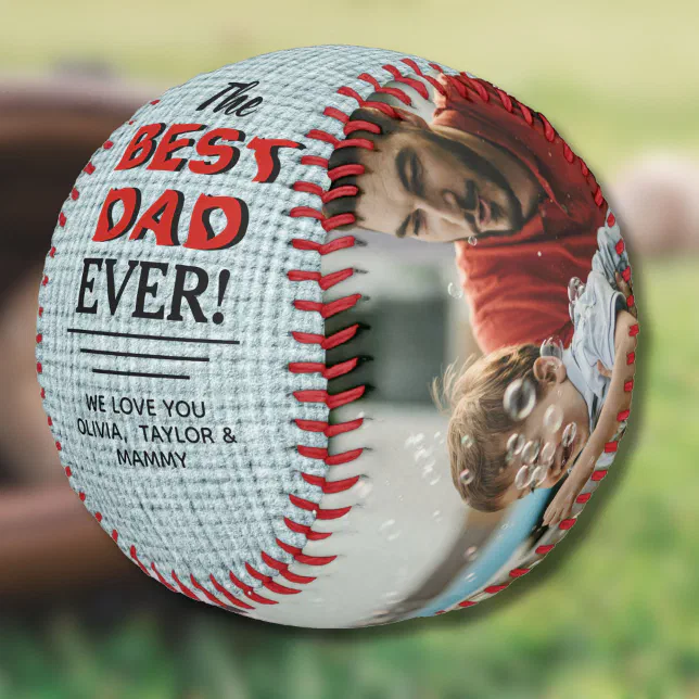 Rustic Best Dad Ever Father's Day Photo Collage Baseball
