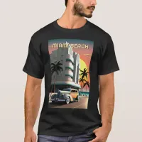 1930s Art Deco Miami Beach Ocean Drive Sunset T-Shirt