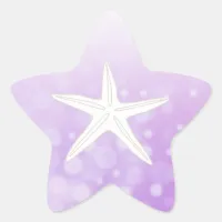 Purple and White Starfish Stickers