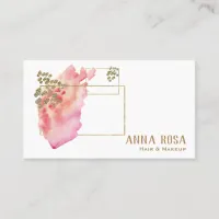 *~* Chic Gold Geometric Peach Pink &  Watercolor Business Card