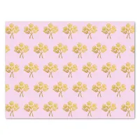 Pastel Pink Faux Gold Rose Flowers Pretty Floral Tissue Paper