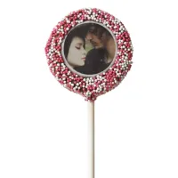 Personalize Couple's Photo Chocolate Covered Cooki Chocolate Covered Oreo Pop