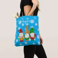 Personalized Christmas Bag with Cute Cartoon Gnome