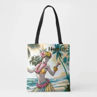 Aloha | Hawaii Hula Dancer on the Beach Tote Bag