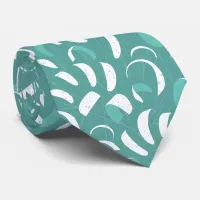 Teal Blue Kiteboarding Patterned Surf Themed Neck Tie