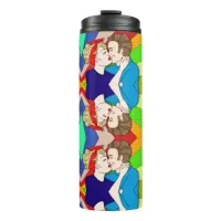 Retro 1950's Style Pop Art Couple Kissing  Thermal Thermal Tumbler