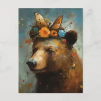 Boho Bear Postcard