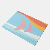 Sailing Abstract Pastel Design Doormat