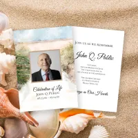 Natural Beach Watercolor Celebration of Life Invitation