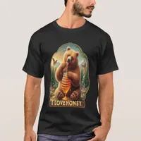 Bear Eating Honey From A Honeycomb T-Shirt