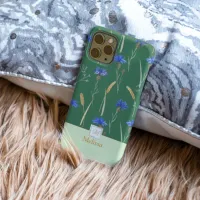 Green Floral Wildflower Monogram Case-Mate iPhone Case