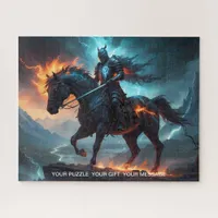 Epic Black Knight & Stallion Art Puzzle Collection